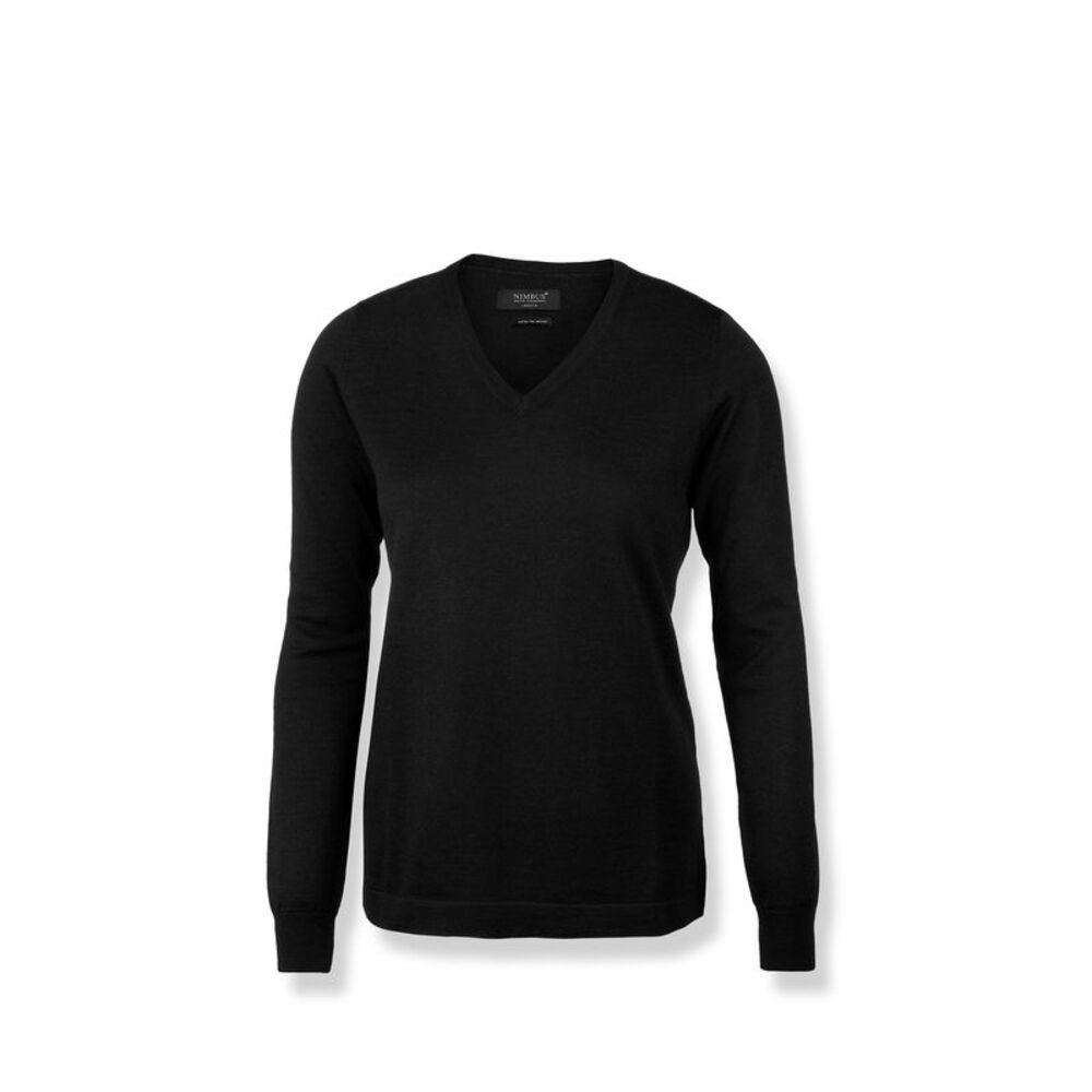 Nimbus Womens/Ladies Ashbury Knitted V Neck Sweater / Black